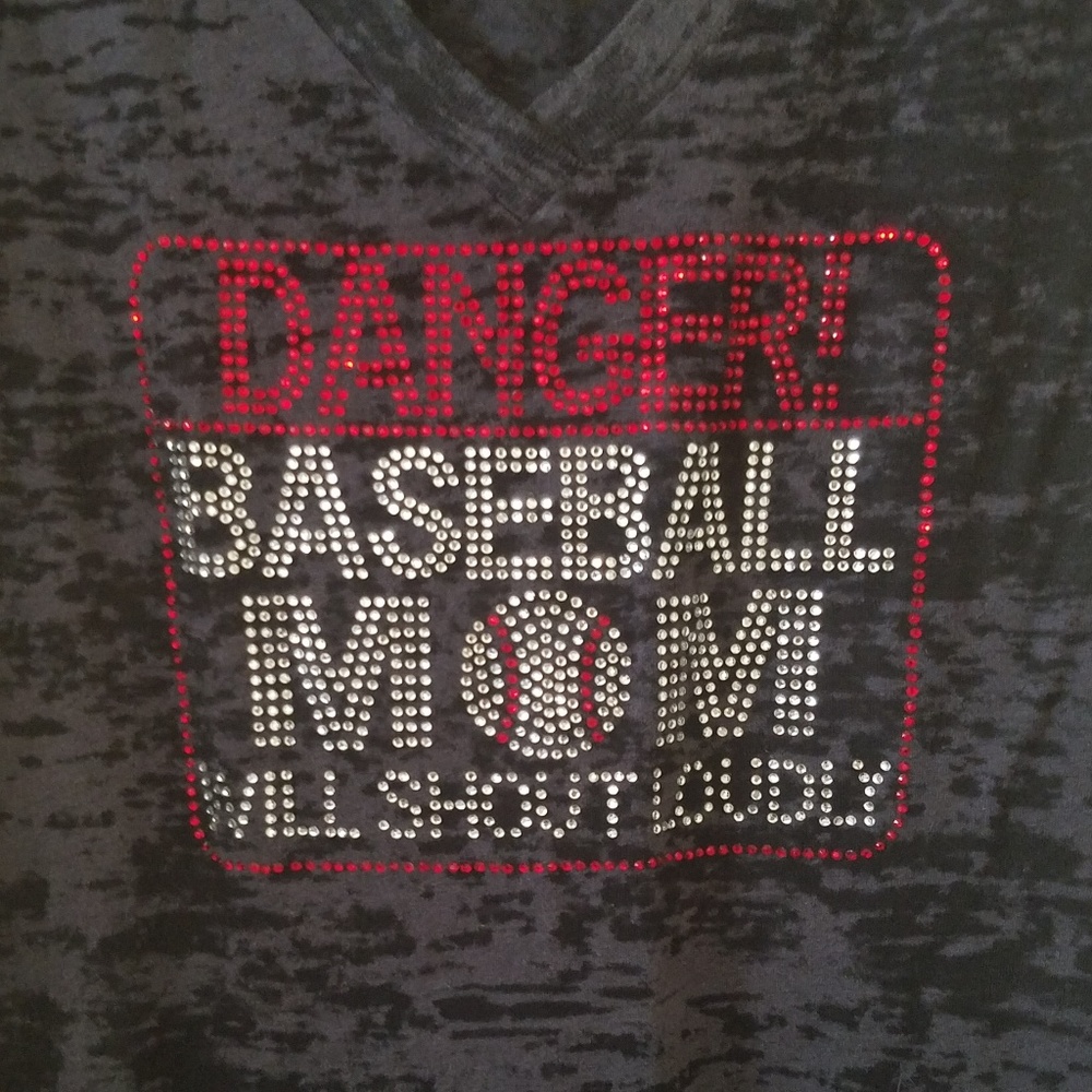 Next Level Apparel Gray T-shirt Baseball Mom